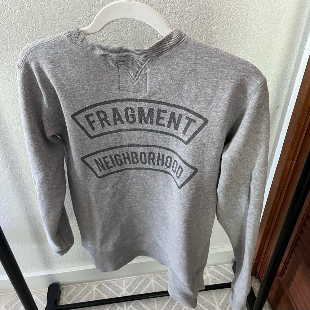 FRAGMENT x NEIGHBORHOOD sz S Gray Fleece Sweatshirt Long Sleeve Japan - Picture 6 of 12